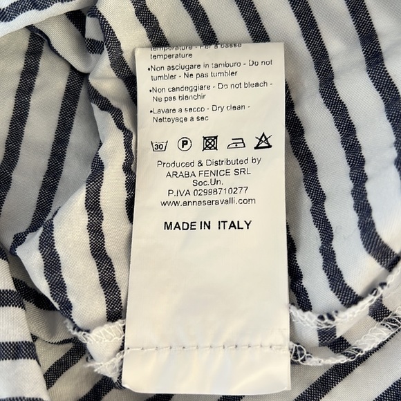 ANNA SERAVALLI Blue & White Striped Midi Skirt Sz 42  / 38 FR - Picture 8 of 9